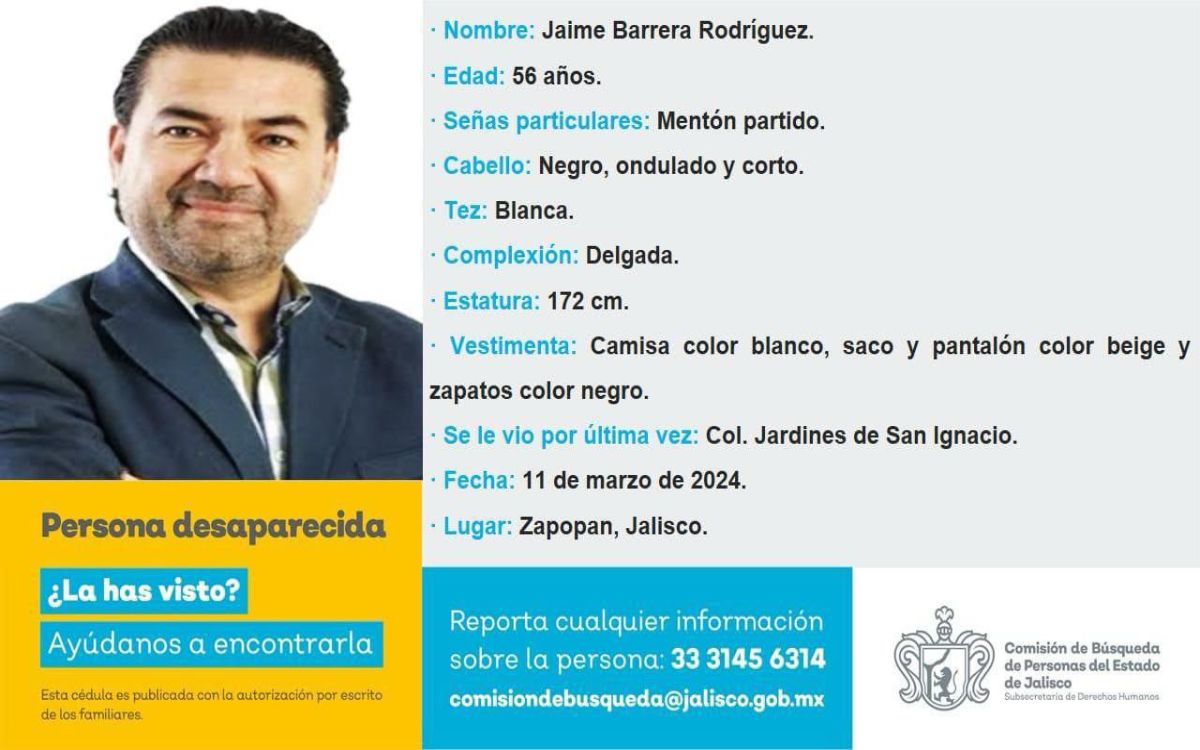 Desaparece periodista Jaime Barrera; sin rastros de su paradero